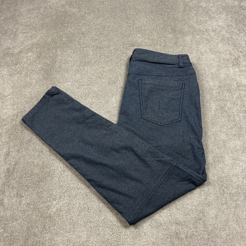 Lululemon ABC Pants Mens 33 Slim Fit Blue Tech Canvas Fit Trouser Stretch 32L